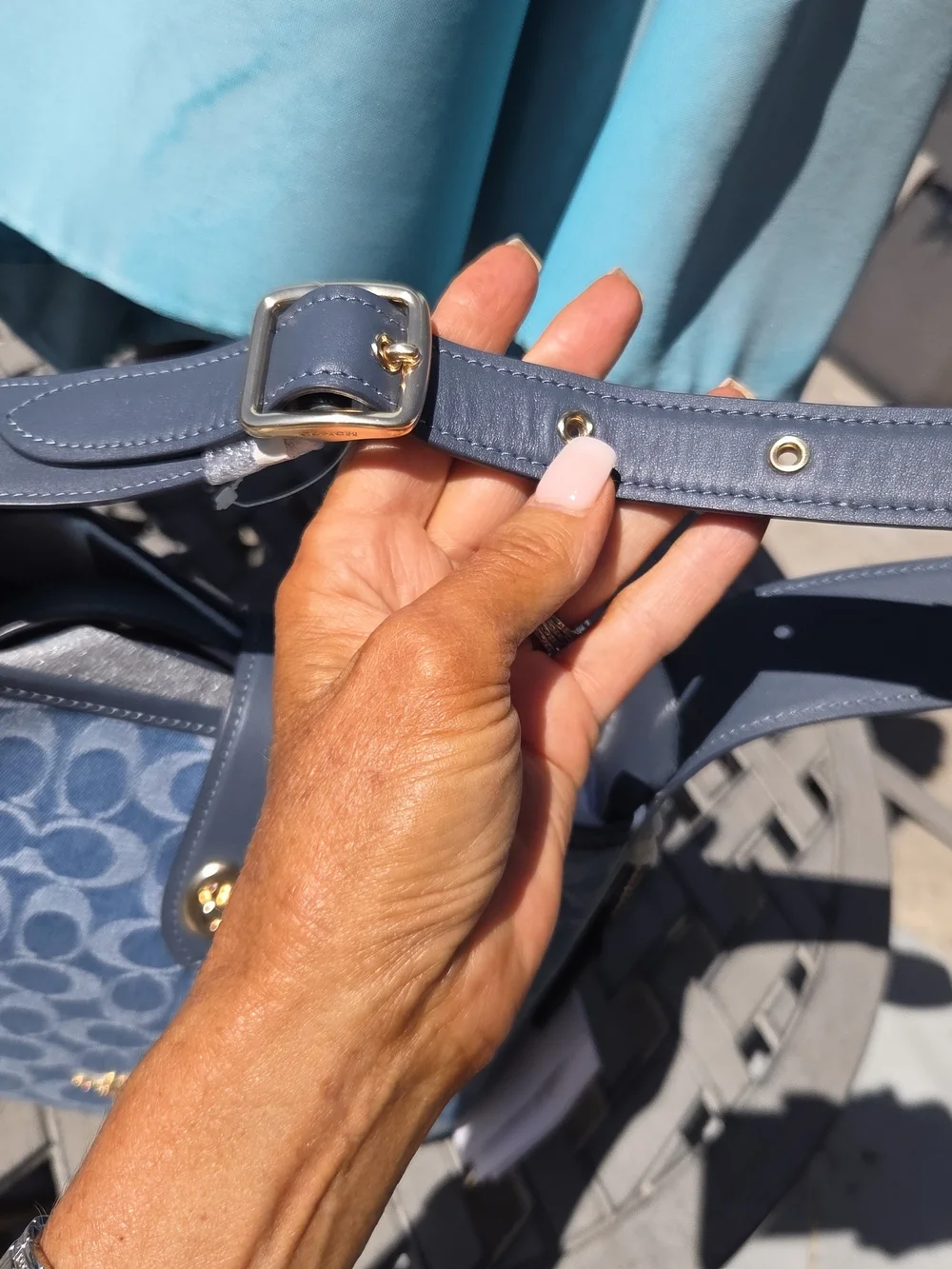 Coach Hadley Convertible Blue Signature Denim Crossbody/Shoulder Bag.